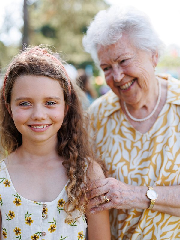 Granddaughter and grandmother