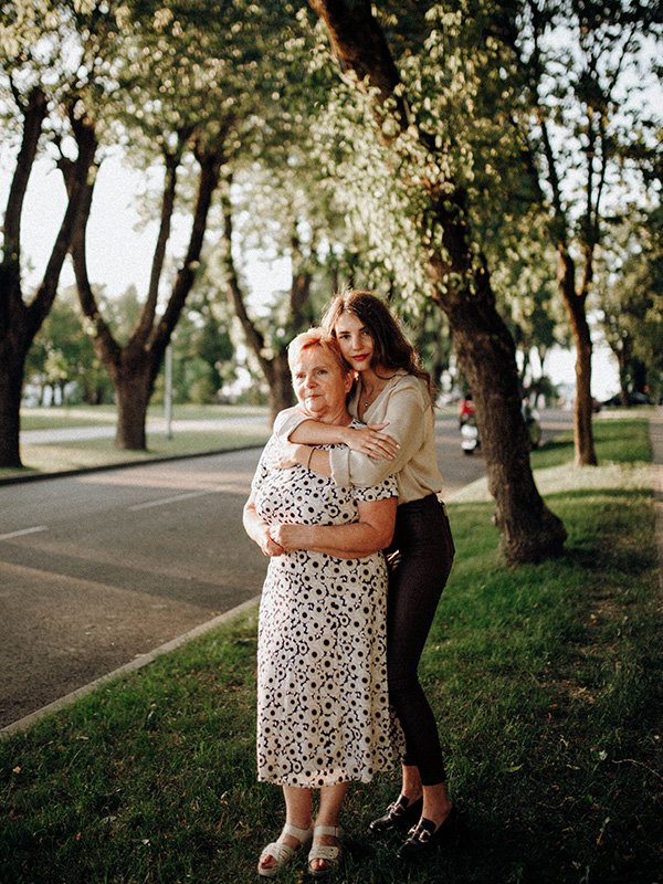 Grandmother and granddaughter