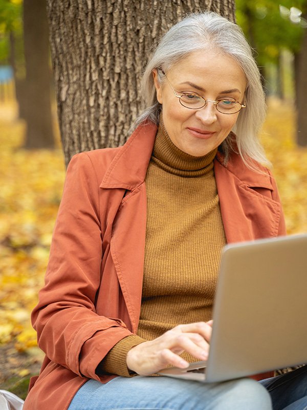 Woman with computer