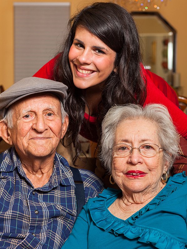 Grandparents with granddaughter
